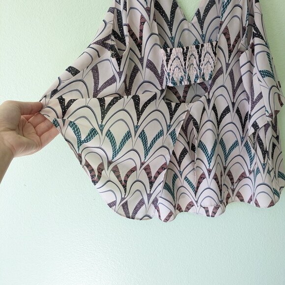 Chelsea28 Art Deco Geometric Patterned Sleeveless Blouse Tank Top Size Medium - Picture 7 of 11